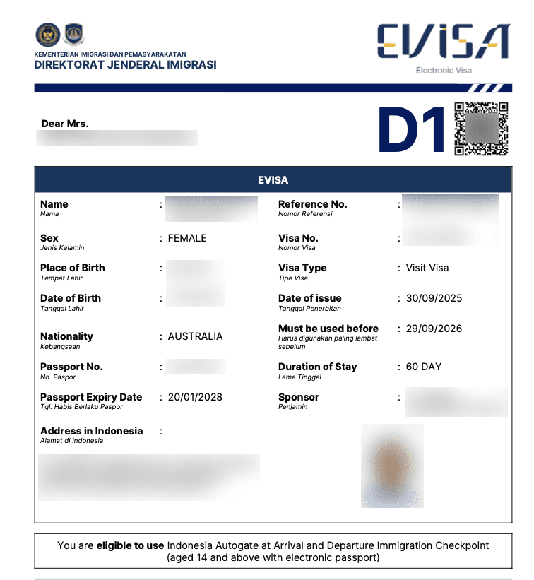 multientry visa d1 bali
